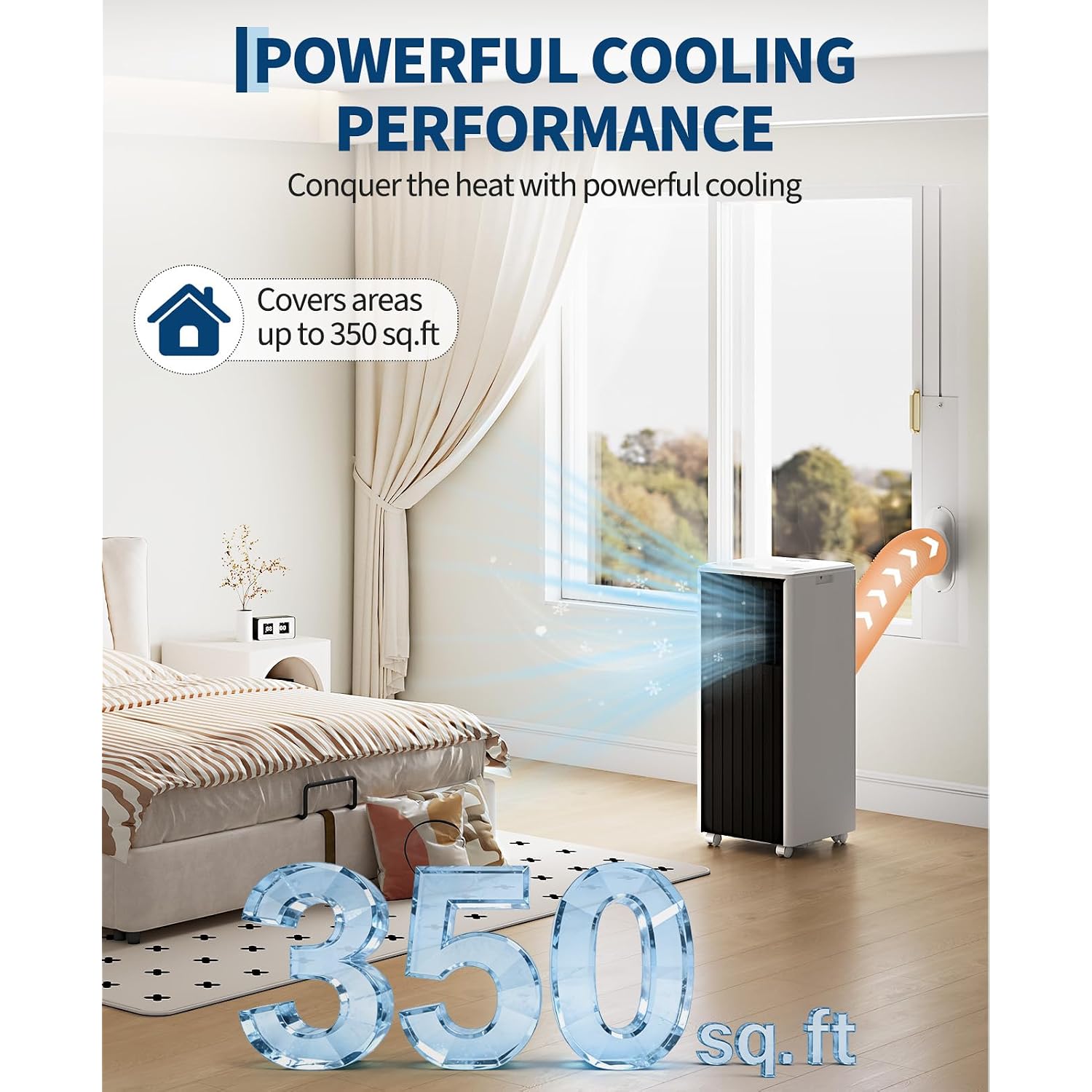 Garvee 3-In-1 Portable Air Conditioner, 8000 Btu (5000 Btu Sacc) Ac Unit | With Energy Saving, Window Kit & Remote, 24H Timer, Dehumidifier & Fan Cools 350 Sq. Ft For Bedroom, Home Office