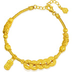 CHOW SANG SANG 999.9 24K Pure Gold Cultural Blessings Five Emperor Coins Bracelet for Women & Men 18cm 95773B Price-by-Weight 14.59g Gold