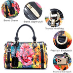 Genuine Leather Tote Bag, Leather Purse For Woman, Top Handle Crossbody Bag Patent Leather Shoulder Bag With Strap