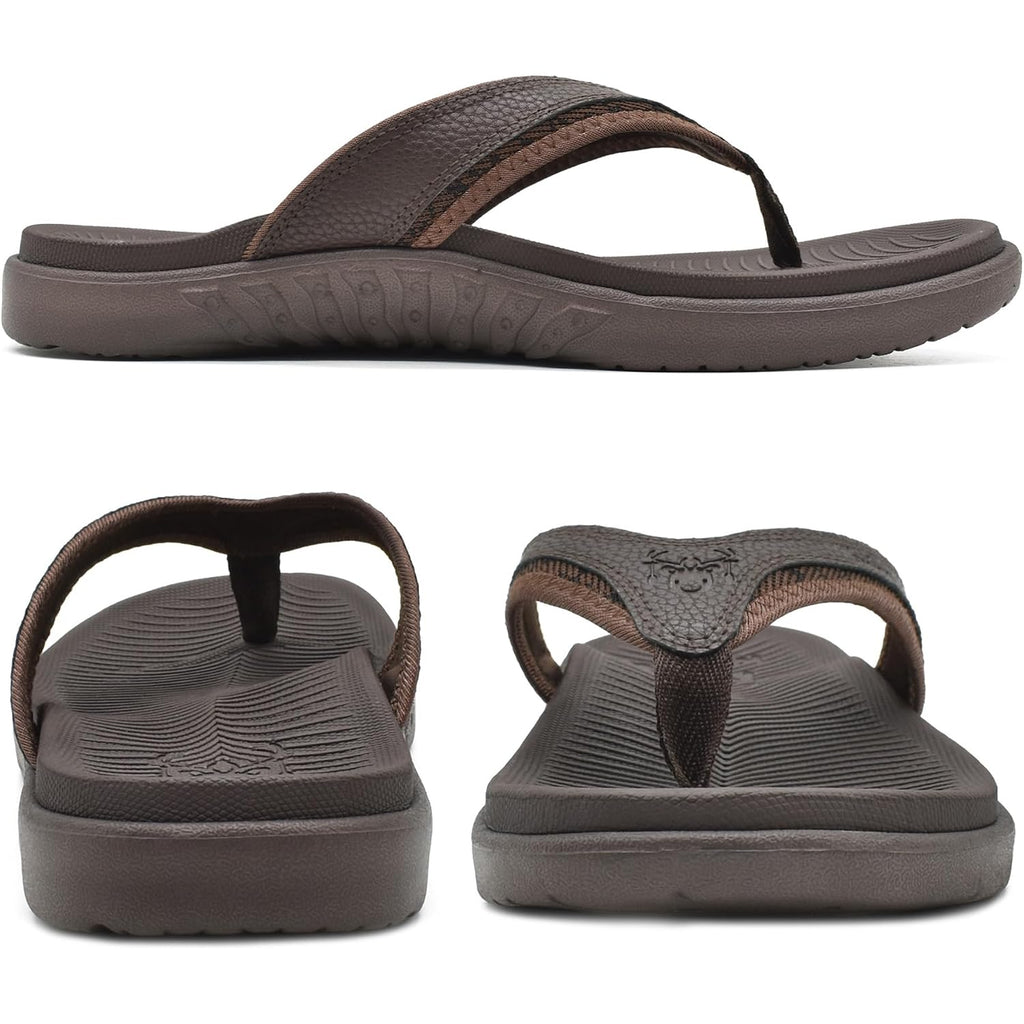 Kuailu Mens Sport Flip Flops Comfort Orthotic Thong Sandals With Plantar Fasciitis Arch Support Outdoor Summer Beach Size 7~15