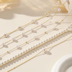 Ritach Mothers Day Gifts for Mom Daughter Wife - Real Gold Plated Pearl Necklaces for Women Dainty Round Drop Pearl Necklace Layered Gold Necklace for Women Teen Girl Bridesmaid Wedding Birthday Gifts