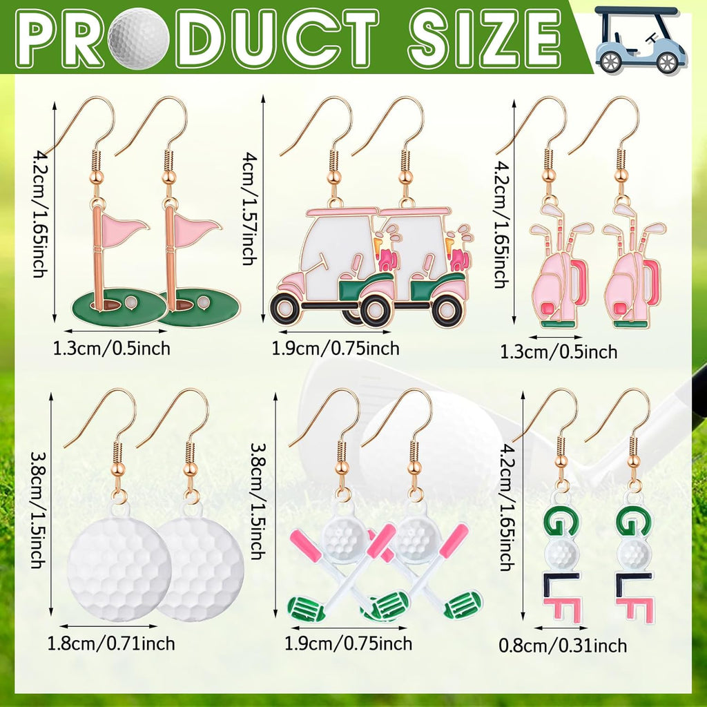 Nosiny 6 Pairs Earrings for Women Jewelry Derby Baseball Softball Soccer Golf Teacher Sports Game Earrings Tooth Gifts