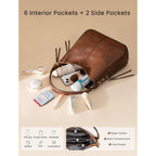 Realer Hobo Crossbody Bags for Women Designer Faux Leather Hobo Handbags Retro Large Size Shoulder Bag Bucket Purse