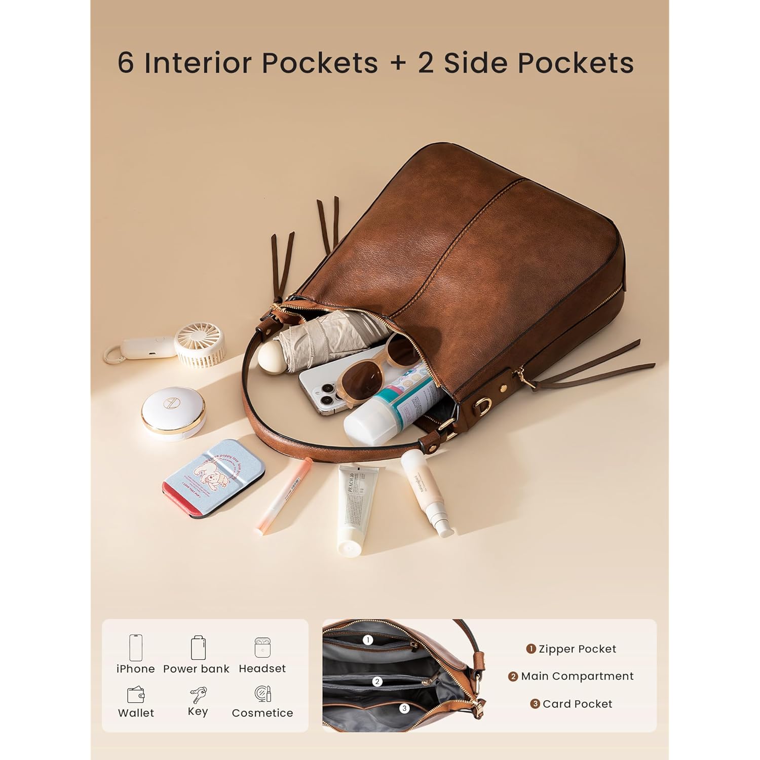 Realer Hobo Crossbody Bags for Women Designer Faux Leather Hobo Handbags Retro Large Size Shoulder Bag Bucket Purse