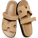 Project Cloud 100% Genuine Leather Sandals For Women Footwear - Stylish Womens Sandals With Plush & Soft Insole - Non-Slip And Water-Resistant Beach Sandals Slides For Women (Mayvy)
