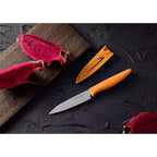 VITUER Paring knife, 4PCS Paring knives (4 Knives and 4 Knife cover), 4 Inch Peeling Fruit and Vegetable Knife, Ultra Sharp Kitchen Knives, German Steel, PP Plastic Handle