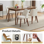 Garveehome Wooden Dining Chair Set Of 4 Upholstered Fabric Dining Chair