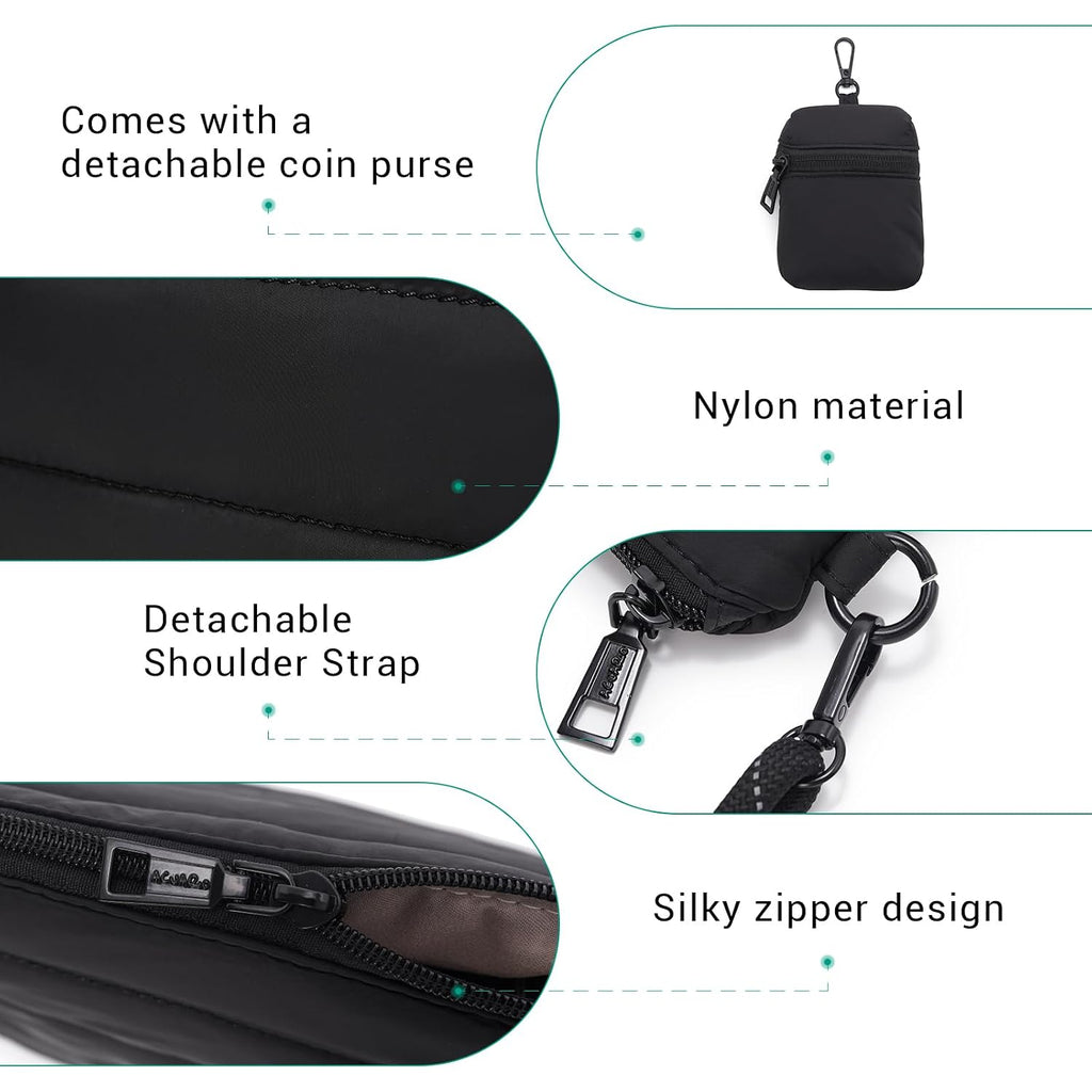 Acuario Crossbody Bags For Women - Puffy Tote Bag Purse For Work, Travel, Shoulder Handbag With Small Wallet