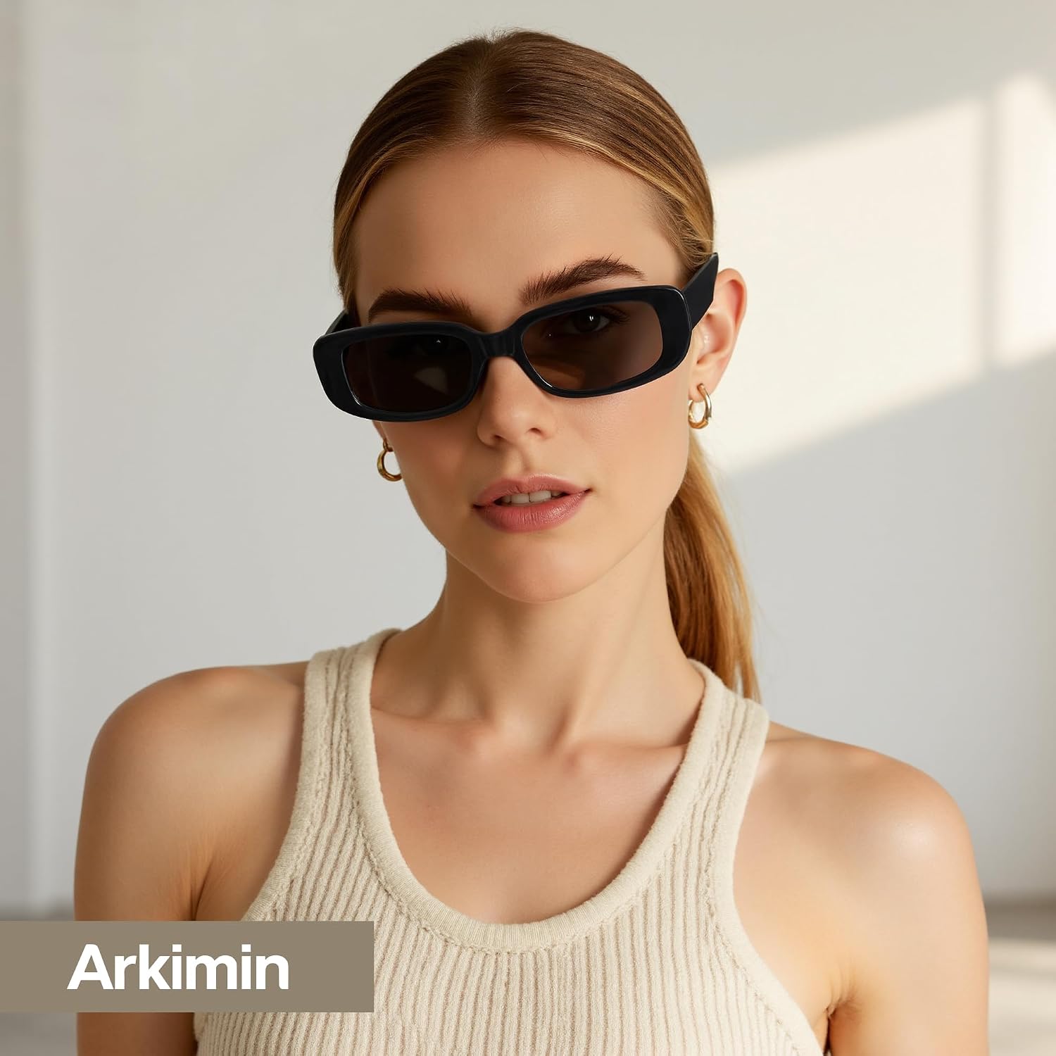Rectangle Sunglasses For Womens Men - Trendy Y2K Retro Sun Glasses 90’S Vintage Fashion Uv400 Protection Eyeglasses