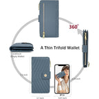 Wallets for Women RFID Blocking Trifold Wallet, Large Capacity Leather Ladies Wallet with Credit Card Holder and Zipper Pocket