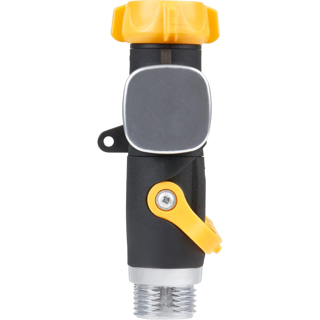 Melnor 65135Amz 4 Way Lever Flow Through Valve Connector Bundle, Yellow, Black