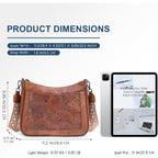 Crossbody Bags For Women,Vegan Leather Crossbody Purse With Adjustable Strap Embossed Flower Women'S Shoulder Handbags | Medium
