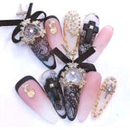 10 Rolls Retro Holographic Nail Foil Transfer Stickers Black Lace Laser Foils Nail Art Supplies Starry Paper Designs for Acrylic Decorations Women DIY Nail Arts Manicure Wraps Charms