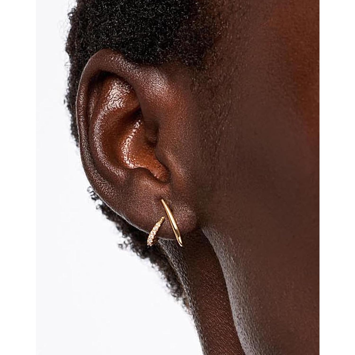 MUMREUES Gold Earrings for Women Trendy 14K Gold Plated Stud Earrings Dainty Minimalis Hypoallergenic CZ Earrings Jewelry Gifts for Her