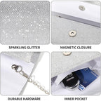 lovyoCoCo Evening Bag Clutch Purses for Women Ladies Sparkling Party Handbag Wedding Bag