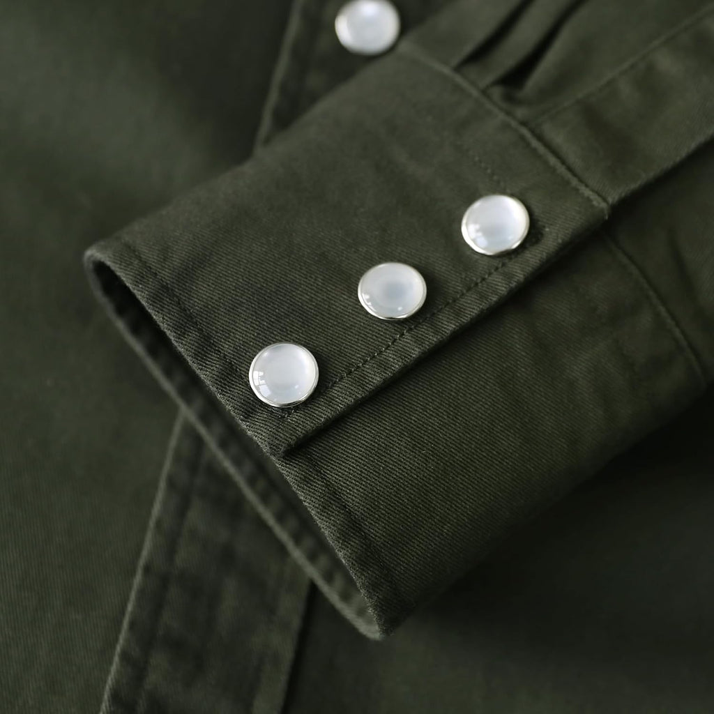 Dubinik® Long Sleeve Pearl Snap Shirts For Men Western Cowboy Shirt Casual Work Button Down With Pockets Comfortable Fit