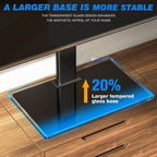 Rfiver Universal Table Top Tv Stand Tv Base Replacement For Most 27-60 Inch Lcd Led Flat Curved Screen Tvs Holds Up To 88Lbs, Height Adjustable Tv Mount Stand With Tempered Glass Base, Vesa 400X400Mm