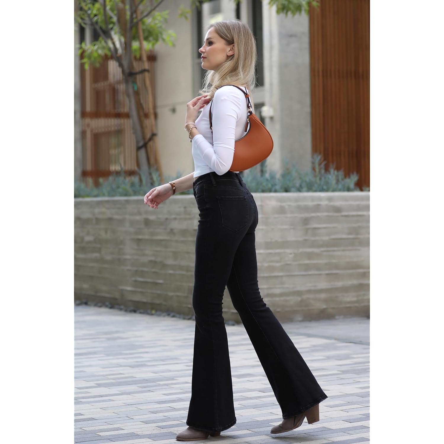 FashionPuzzle Small Crescent Shoulder Bag Underarm Purse