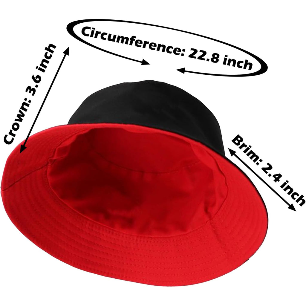 Bucket Hat For Men And Women 2-In-1 Reversible Sun Protection Fashion Flat Top Cap For Fishing Travel Beach Sports