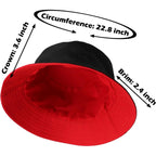 Bucket Hat For Men And Women 2-In-1 Reversible Sun Protection Fashion Flat Top Cap For Fishing Travel Beach Sports