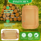 Bykitchen 300Pcs Air Fryer Liners For Ninja Dual Airfryer, Rectangle Disposable Air Fryer Parchment Paper Compatible With Ninja Dz201/ Dz401/ Dz550, Bella Slim Airfryer &More, Air Fryer Accessories