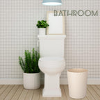 Plastic Small Bathroom Trash Can Wastebasket Garbage Can, Beige | Sturdy-Easy To Clean, Bathroom, Laundry Room, Kitchen, Office, Kids Room, Dorm, Bedroom, 1.8 Gallon