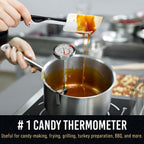 Craft911 Candy Thermometer With Pot Clip - Deep Fry Oil Thermometer For Frying And Candle Making (White)