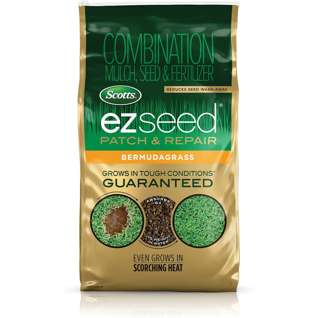 Scotts Ez Seed Patch & Repair Bermudagrass, 10 Lbs. | Combination Mulch, Bermudagrass Seed And Fertilizer For Repairing Bare Spots, Lawn Patch Repair, Covers Up To 225 Sq. Ft.