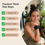 Satin Scrunchies For Women – 8Pcs Black Silk Hair Ties – No Crease, Frizz-Free, Gentle Elastic Hair Bands For Thick & Thin Hair, Soft & Stylish Hair Accessories Gifts