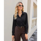 Siliteelon Womens Stretch Button Down Shirts Slim Fit Long Sleeve Dress Shirt Wrinkle Free Collared Business Work Blouse Top