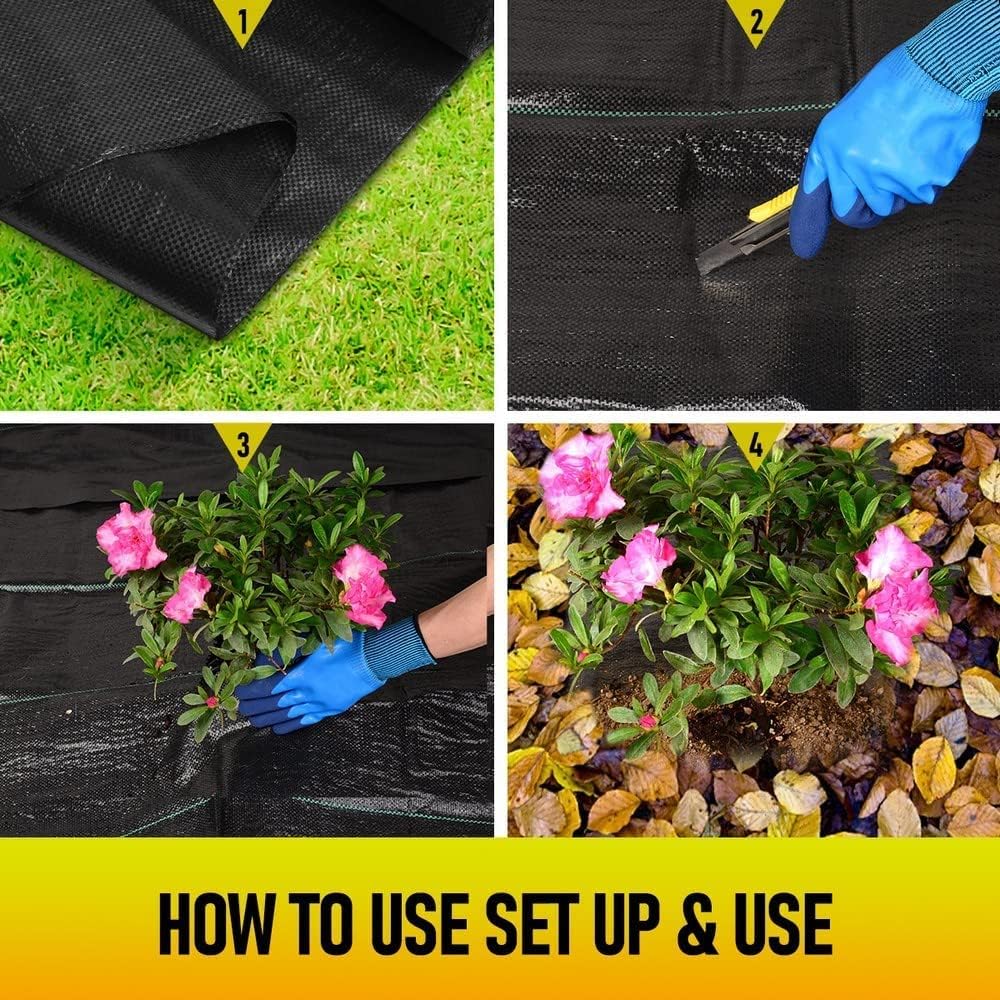 Laveve 4Ft X 100Ft Weed Barrier Landscape Fabric, 3.2Oz Premium Heavy Duty Garden Cloth, Ground Cover For Gardening, Farming (4X50Ft X 2Pack)