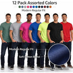 Socks'Nbulk Men'S Cotton Crew Neck Regular T-Shirts Bulk Short Sleeve Lightweight Tees Mix Colors
