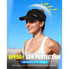 Sports Sun Visor for Men & Women Breathable Mesh, Stretchy Foldable Cooling Visor Hat for Running, Golf, Tennis, Hiking
