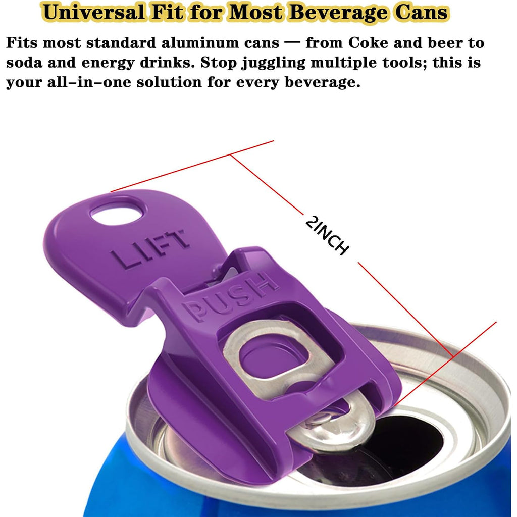 6Pcs Colorful Can Tab Openers & Leak-Proof Drink Covers – One-Hand Soda Can Opener And Reusable Protector Caps For Coke, Beer, Soda, And Aluminum Cans For Parties, Bbq, Camping & Travel(New Model)
