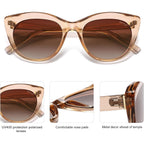 SOJOS Trendy Polarized Sunglasses for Women,Retro Cat Eye Womens Sun Glasses SJ2221 Crystal Brown