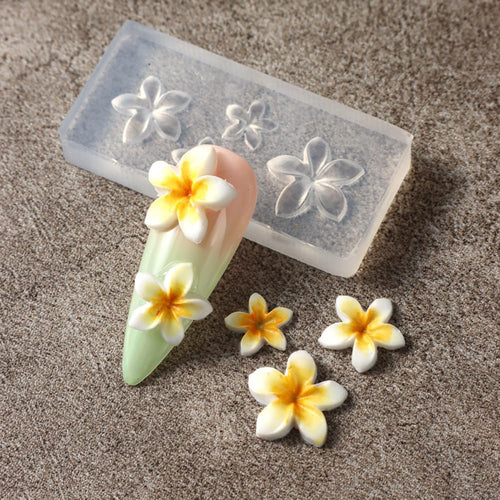 4pcs Silicone Nail Molds Small Flower Mould 3D Gel Nail Art Carving Templates Spring Summer Floral Manicure Tools
