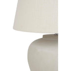 Nourison Home 20" Sand (Light Beige) Neutral Ceramic Table Lamp With Fabric Shade, Bedside Nightstand Lamp For Bedroom, Living Room, Entryway