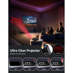 Projection Clock For Bedroom Ceiling, Alarm Clocks With 180° Rotatable Projector, Date Temperature And Weekday, Manual Dst, 5 Brightness, 10 Ringtones, 4 Volumes And Snooze (Black)