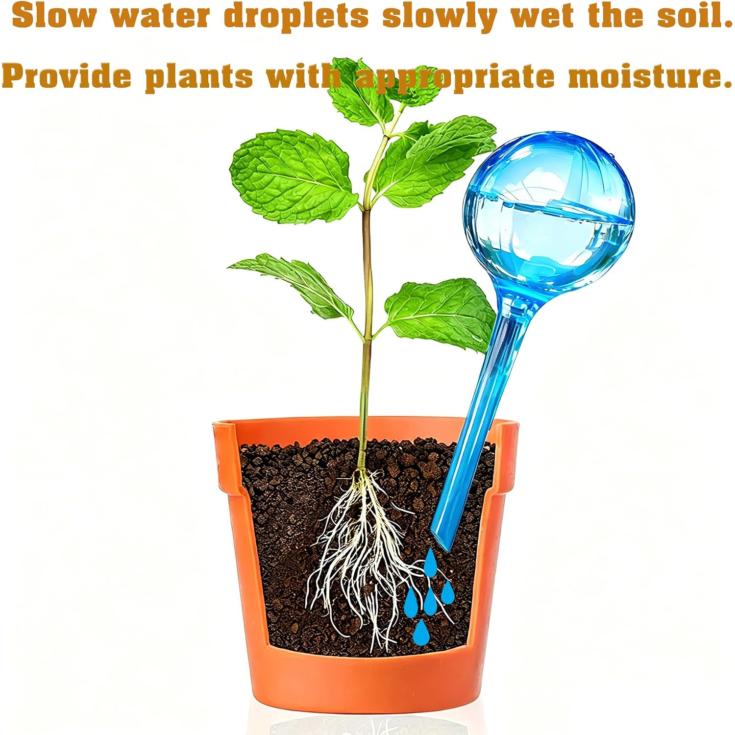 Self Watering Globes For Plant, 10Pcs Auto Watering Bulb For Indoor Outdoor | Garden Potted Plant Watering Device For Vacation Plant Care, Flower Self Caring Water Conservation Device When You'Re Away
