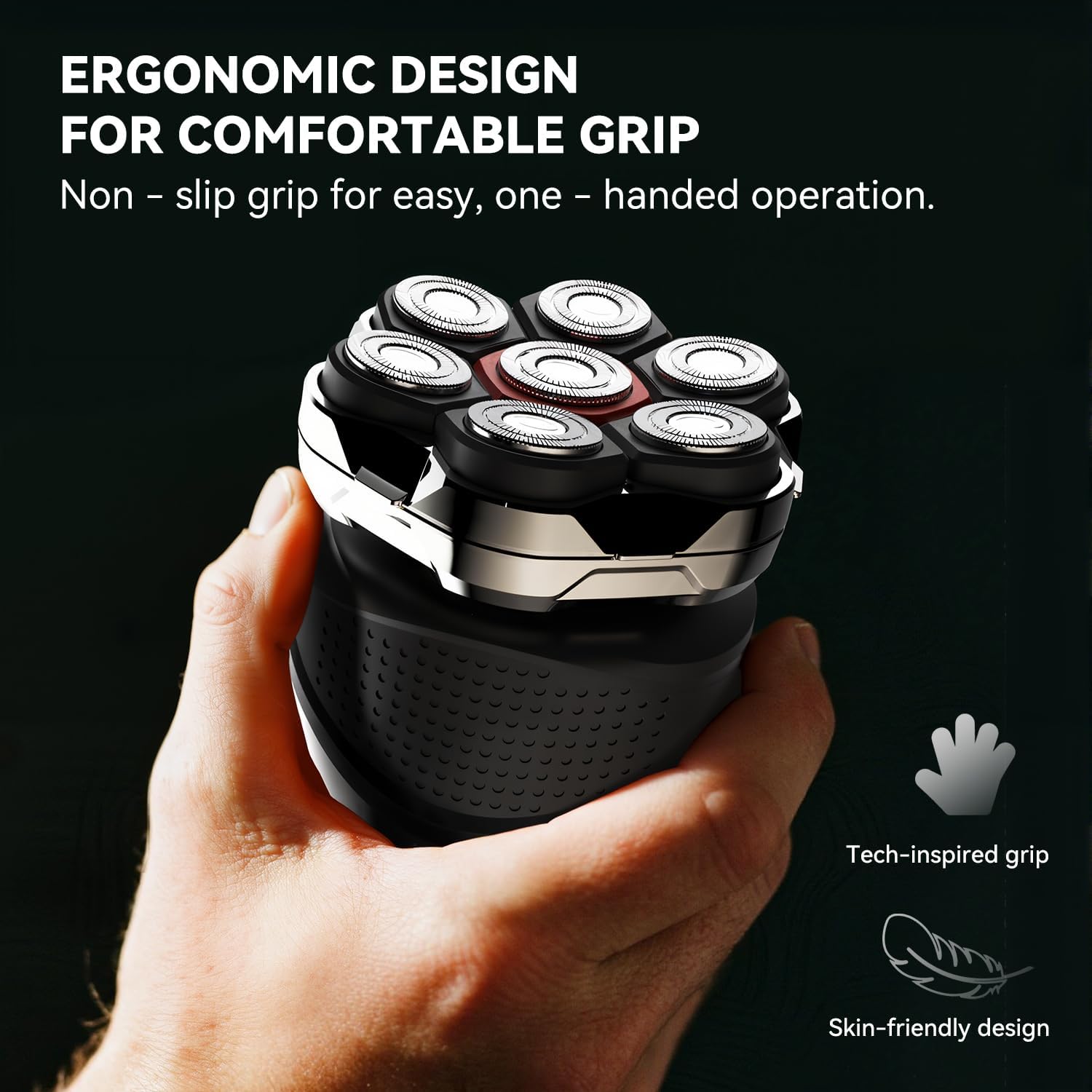 Men's Electric Rotary Shavers Bald，2026 Upgrade 7D Floating Electric Shaver with LED Display, IPX6 Waterproof, Type-C Fast Charge, Magnetic Heads, Travel Case - Ideal Men's Grooming Gift