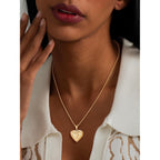 U7 Women Locket Necklace Platinum 14K Gold Photo Lockets that Hold Picture,Chain 20 Inch Personalized Gift Custom Love Heart Image Necklaces