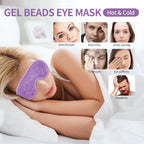 2Pcs Gel Eye Mask Reusable Cold Therapy Gel Bead Eye Mask For Puffiness/Dark Circles/Eye Bags/Dry Eyes/Headaches/Migraines/Stress Relief, Cooling Compress (Purple)