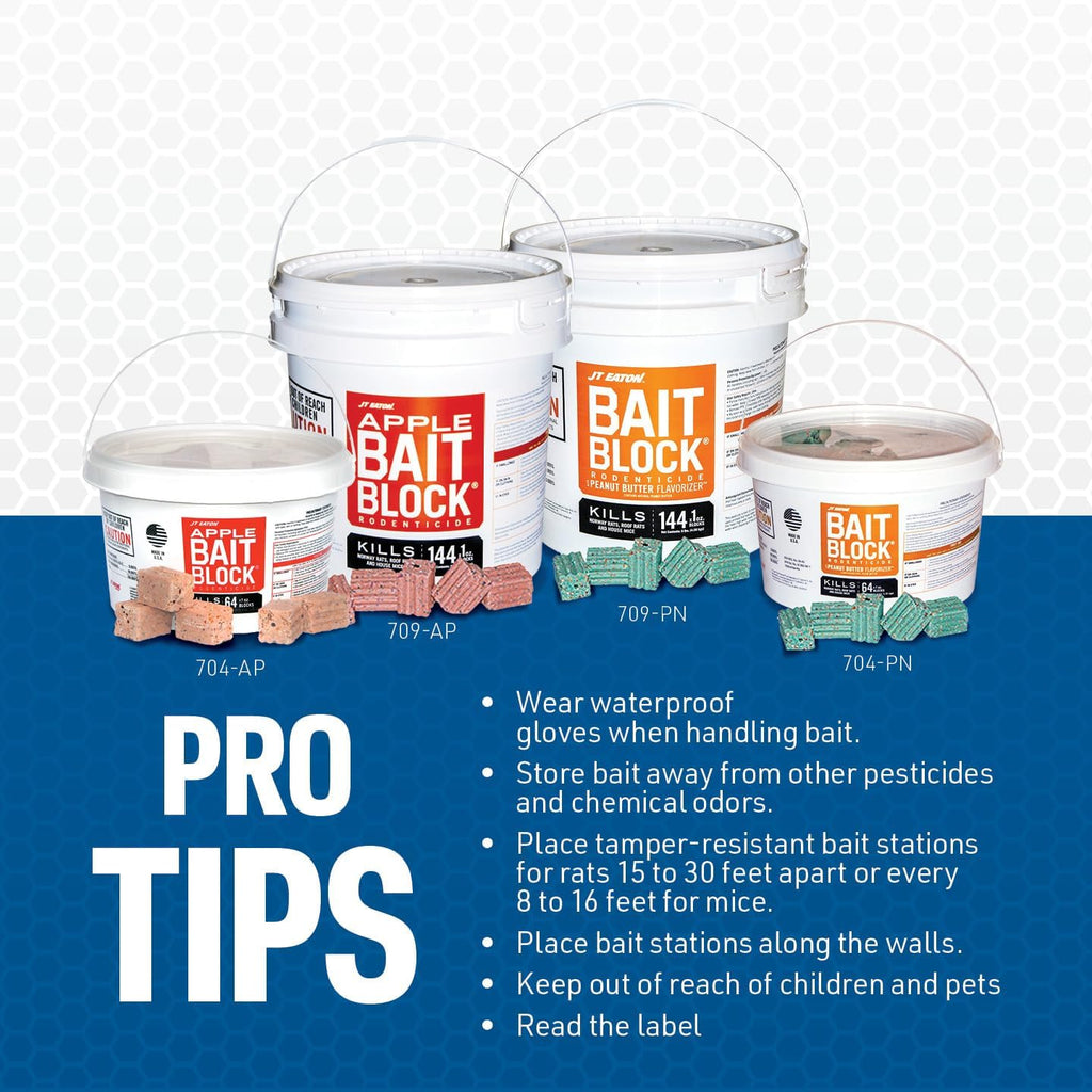 Jt Eaton Bait Block Peanut Butter Flavor Rodenticide – 9 Lb. Pail – Effective Rodent Control Bait Blocks – Long-Lasting And Easy To Use | 1 Oz Anticoagulant Bait Blocks; Peanut Butter Flavor; For Use In Tamper-Resistant Bait Stations; 9 Lb Pail
