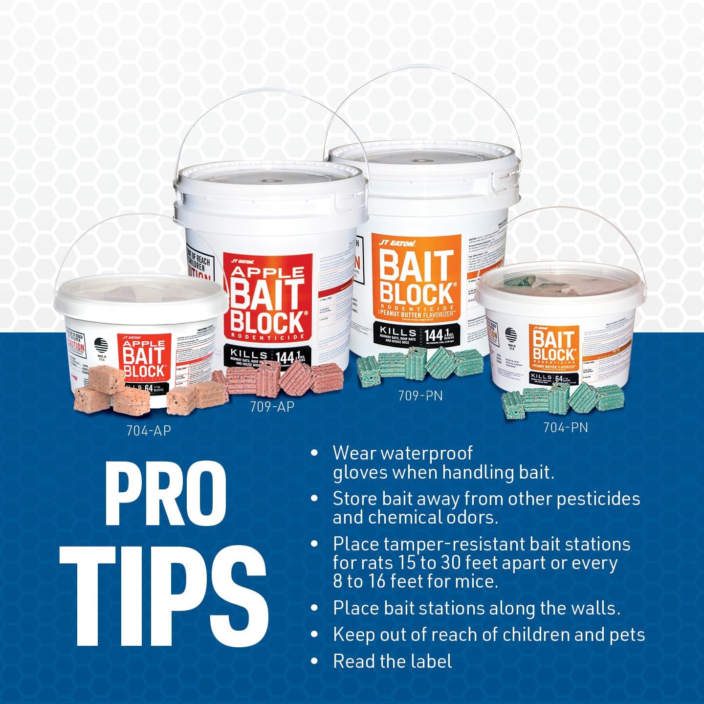 Jt Eaton Bait Block Peanut Butter Flavor Rodenticide – 9 Lb. Pail – Effective Rodent Control Bait Blocks – Long-Lasting And Easy To Use | 1 Oz Anticoagulant Bait Blocks; Peanut Butter Flavor; For Use In Tamper-Resistant Bait Stations; 9 Lb Pail