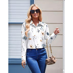 Zeagoo Womens Button Down Shirt Long Sleeve Blouse Business Work Tops Dressy Casual Floral Printed Outfits With Pocket