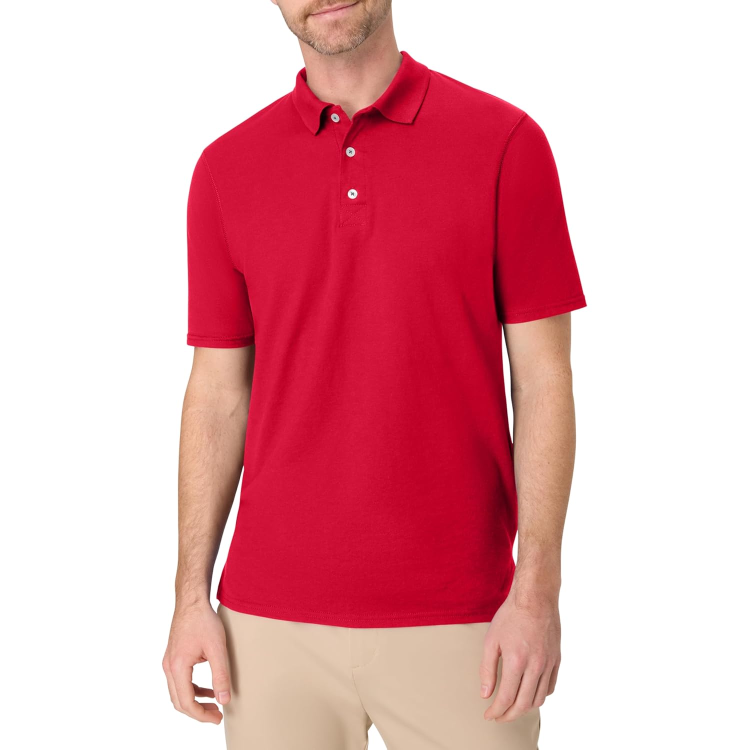 Hanes Mens X-Temp Performance Polo, Cotton Blend Sport Shirt For Men With Odor Control