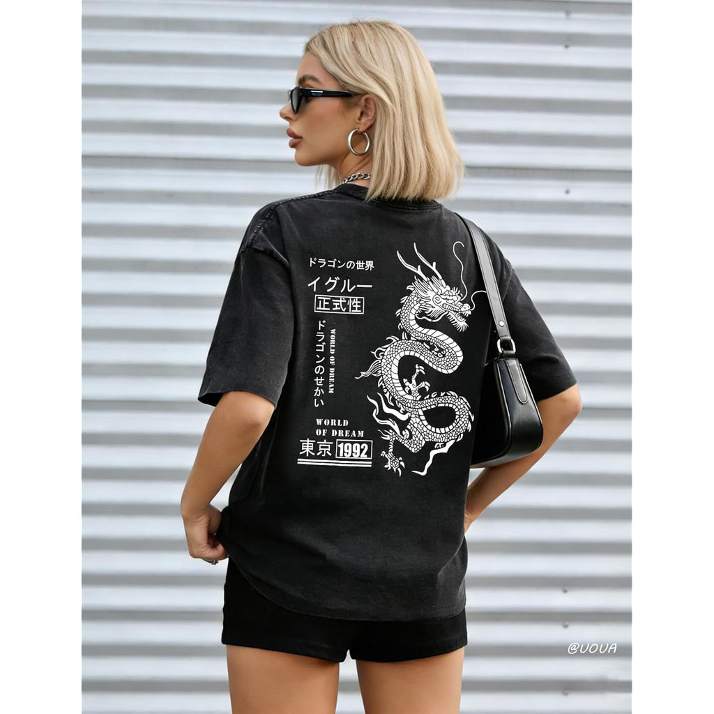 Uoua Mens Graphic Tees Vintage Oversized T-Shirts Casual Acid Wash Cotton Streetwear (S-2Xl)