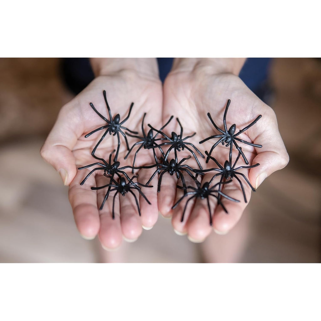 Happy Hippo Halloween Spider Web Decoration, 200 Sqare Feet & Plastic Spiders, Halloween Party Supplies, Spider Webs (Small, 200 Sq Feet) (8 Fake Spiders Included)