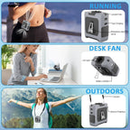 Fansyjkj Portable Waist Fan Cooling Body Clip Belt Shirt Fans For Outdoor | 10000Mah Rechargeable Personal Fan With 5 Speed Max 55H Runtime Low Noise Shirt Fans With Flashlight For Travel Camping