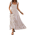 Prettygarden Women Dresses 2026 Summer Floral Sleeveless Maxi Dress Casual Spaghetti Strap Tiered Flowy Beach Long Dress